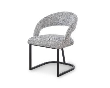 Alfie Dining Chair (Crib 5) - Talbot Freckle & Matt Black