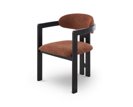 Neo Dining Chair (Crib 5) - Bari Chestnut Red & Matt Black