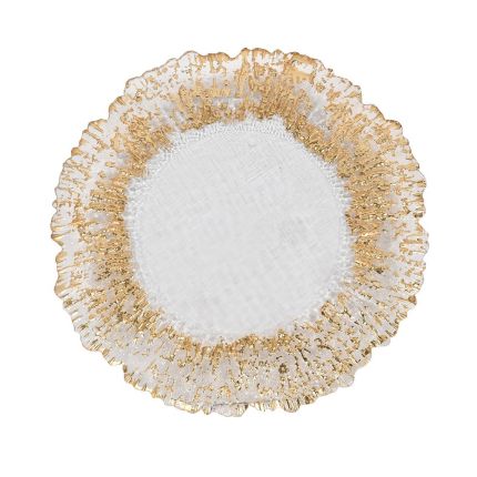 Luxurious set of 4 gold-rimmed charger plates 