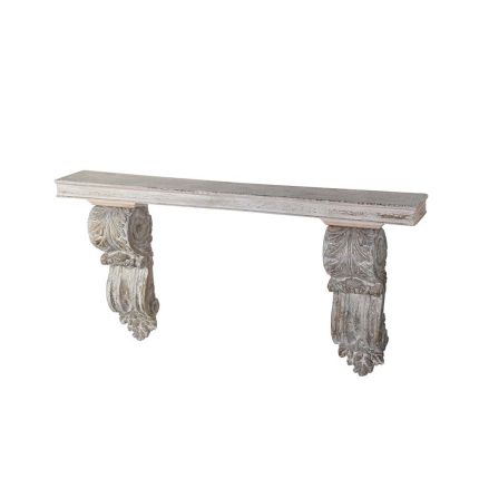 A rustic and Grecian inspired mantlepiece