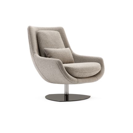 A luxurious armchair by Domkapa with a polished base