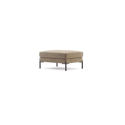 Luxury, velvet upholstered contemporary stool with black finished legs