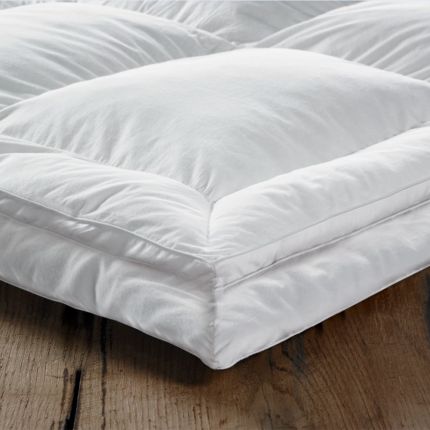 Luxury, white super soft 2 tier mattress top with duck feather and down