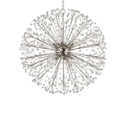 A sparkling and magical firework-style chandelier with crystal beads by Hudson Valley