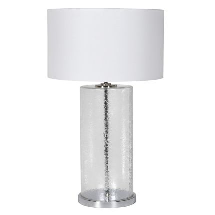 gorgeous frosted glass table lamp with white shade