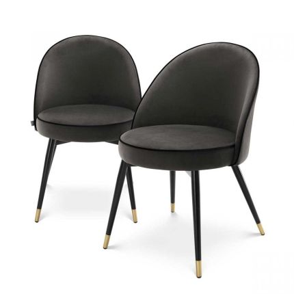 black velvet dining chair set of 2