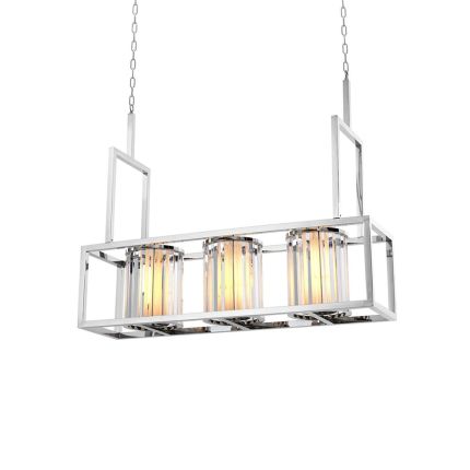 A luxury vintage style ceiling light with a nickel finish 