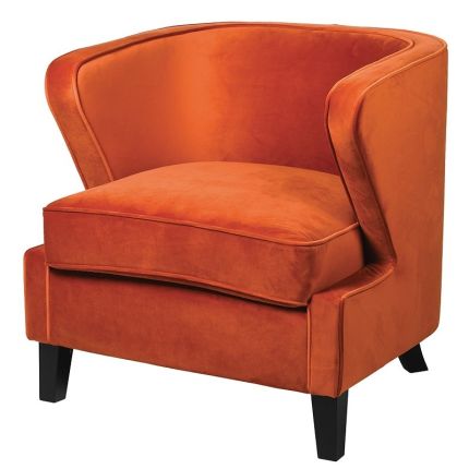 Retro orange winged chair