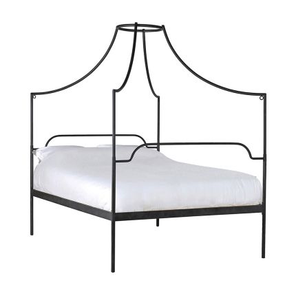 Minimalist four poster bed frame with canopy design