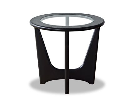 Sculpto Side Table - Glass/Wenge