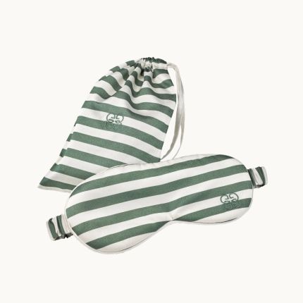 Ticking Silk Eye Mask - Summerhill Blue