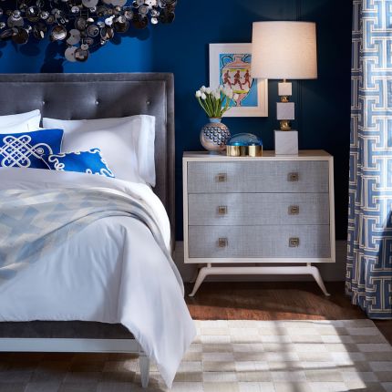 An exotic three-drawer chest with Grecian elements 