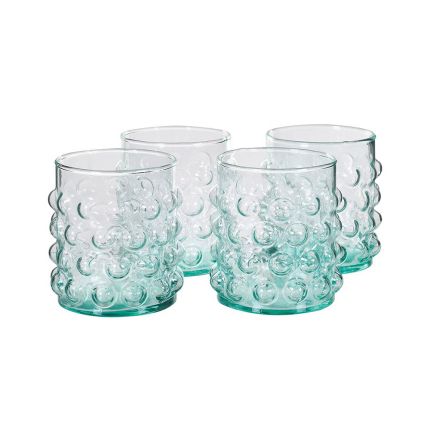 bubble-textured green tumblers