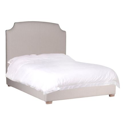 Classic design Fauna Bed in a neutral beige colour with delicate pinstripe finish.