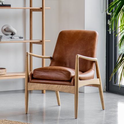 Ostro Armchair - Brown Leather
