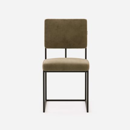 Modern, sophisticated dining chair with an angular design