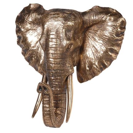 Metallic gold elephant wall mount