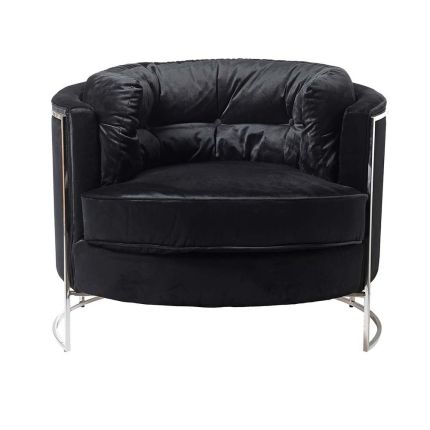 Sleek and moody armchair in a black fabric