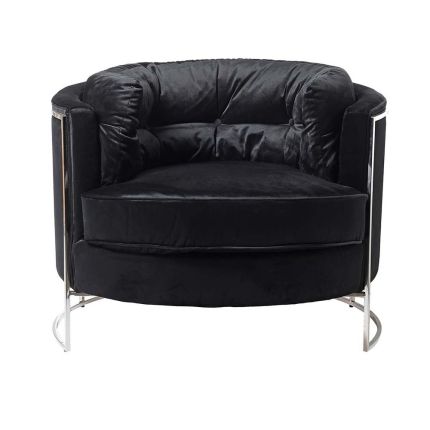 Sleek and moody armchair in a black fabric
