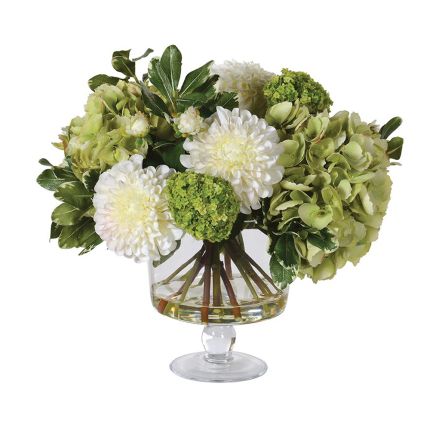 faux hydrangea and dahlia floral arrangement mix 