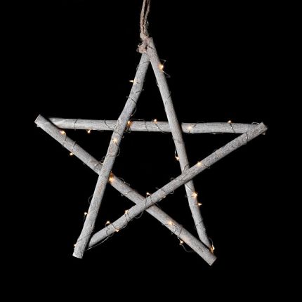 Illuminated Wooden Star Decoration