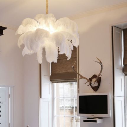 A Modern Grand Tour - Ostrich Feather Chandelier