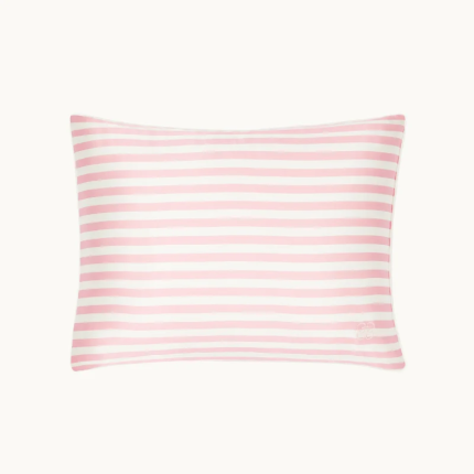Striped Travel Pillow - Pink & Ivory