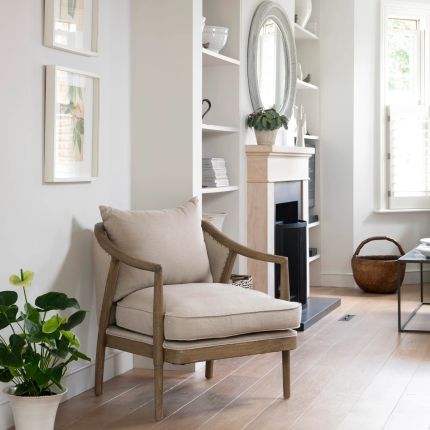 St James Curved Oak Armchair