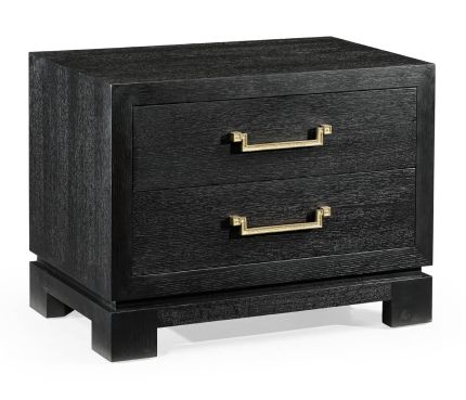 Ebonised Oak Bedside Cabinet