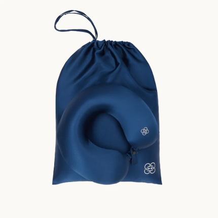 Silk Neck Pillow - Navy