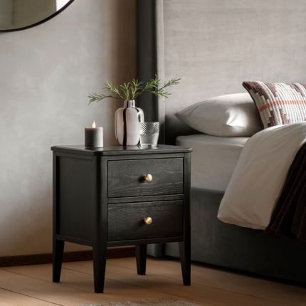 Scenia Bedside Table - Black
