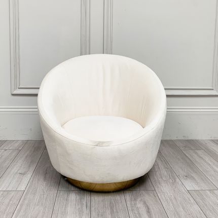 Clearance Jonathan Adler Ether Swivel Chair - Bergamo Snow 