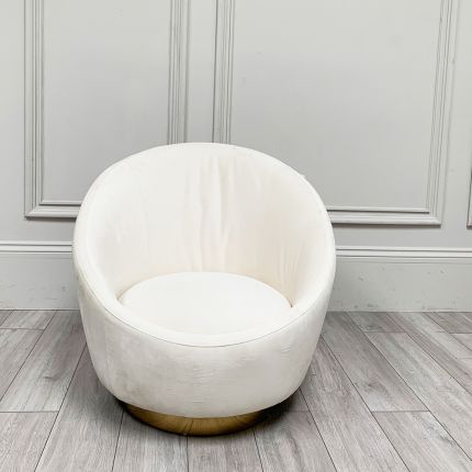 Clearance Jonathan Adler Ether Swivel Chair - Bergamo Snow 