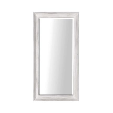 large white mirror with a distressed finish 