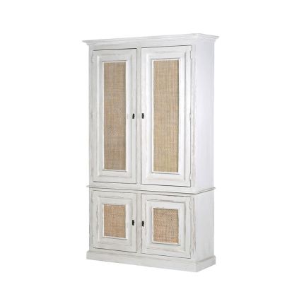 A chic whitewash Scandinavian-inspired 4 door cabinet