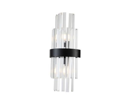 Regency Wall Lamp - Matte Black/Clear