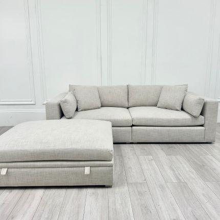 Clearance Lansdowne Sofa & Footstool - Olympia Linen