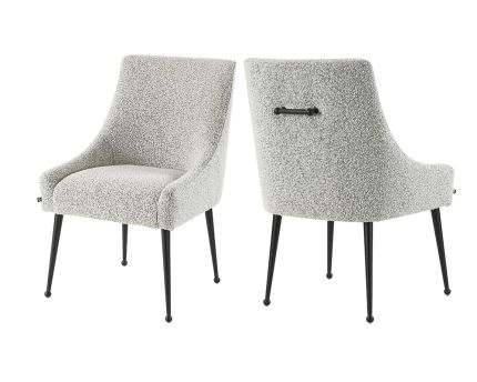 Cohen Dining Chair - Boucle Whisk/Mattee Black