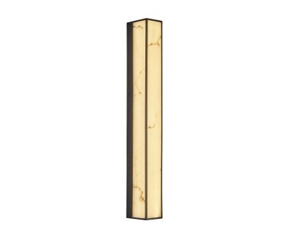 Stripe Wall Lamp - Matte Black/Faux Alabaster