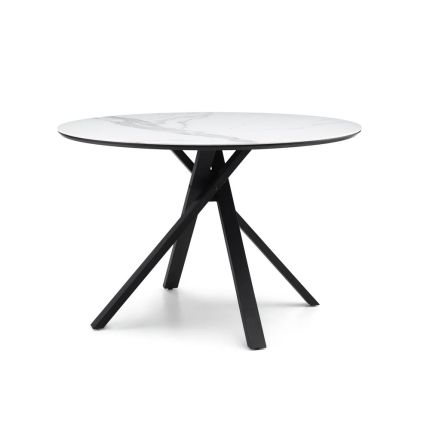 Aston Dining Table - White Ceramic/Matte Black