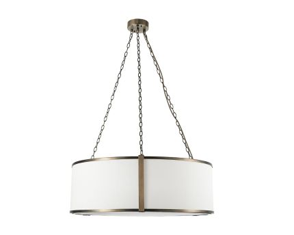 Baltimore Pendant Lamp - Antique Brass/White Linen
