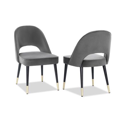 Clearance - Yves Dining Chair - Kaster Slate Velvet - Set of 2 