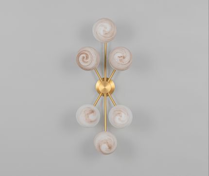 Orion 6 Wall Sconce - Brass & Marble