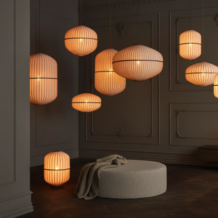Lucén Floor Lamp - Cylinder - Dark Oiled Oak