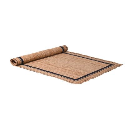 rustic jute rug with boarder detail
