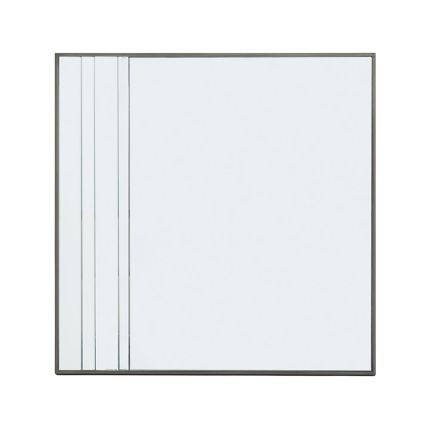 Glamorous square mirror with detailing along one side