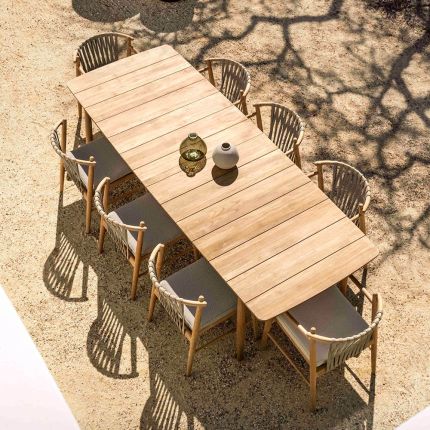Gorgeous natural dining table with wooden frame