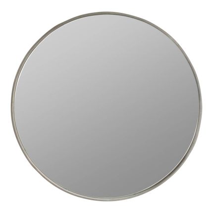 Round mirror with cream metal frame
