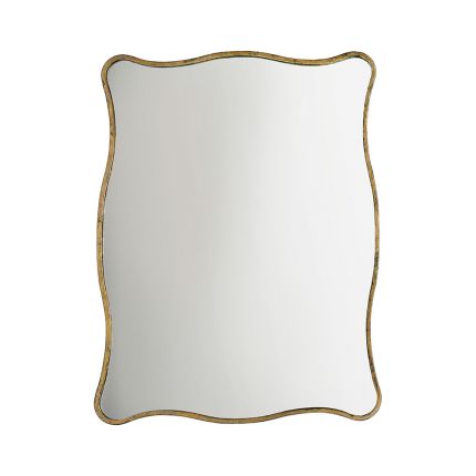 Unique Eloise mirror with curved frame in aged gold