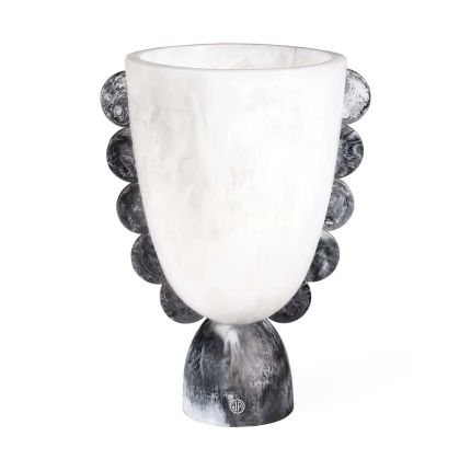 Como Scalloped Urn - Black & White
